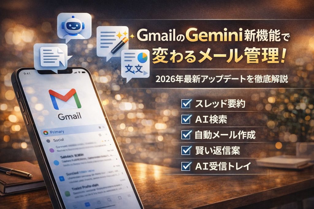 GmailのGemini新機能で変わるメール管理！2026年最新アップデートを徹底解説