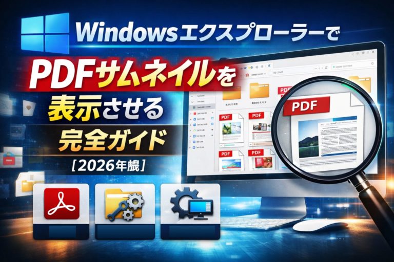 WindowsエクスプローラーでPDFサムネイルを表示させる完全ガイド【2026年版】