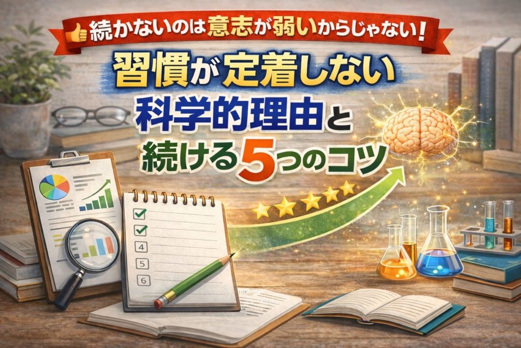 続かないのは意志が弱いからじゃない！習慣が定着しない科学的理由と続ける5つのコツ