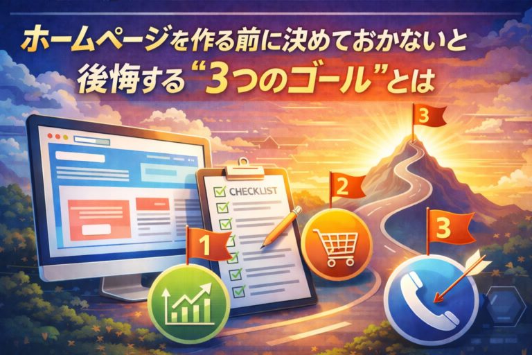 ホームページを作る前に決めておかないと後悔する“3つのゴール”とは